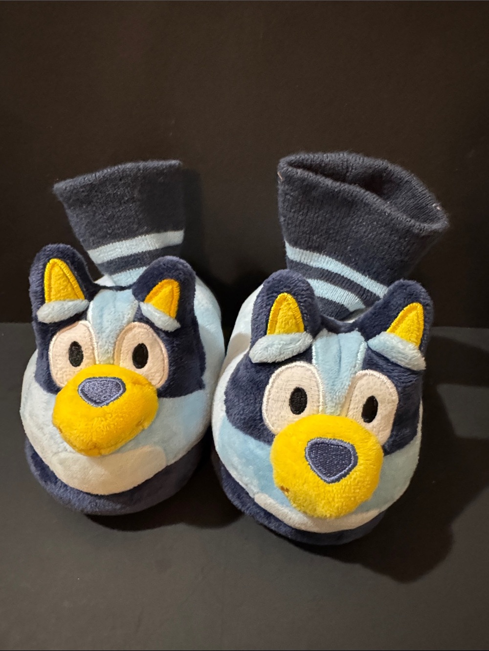 Disney Blue and Yellow Puppy Plush Slipper Socks for Kids